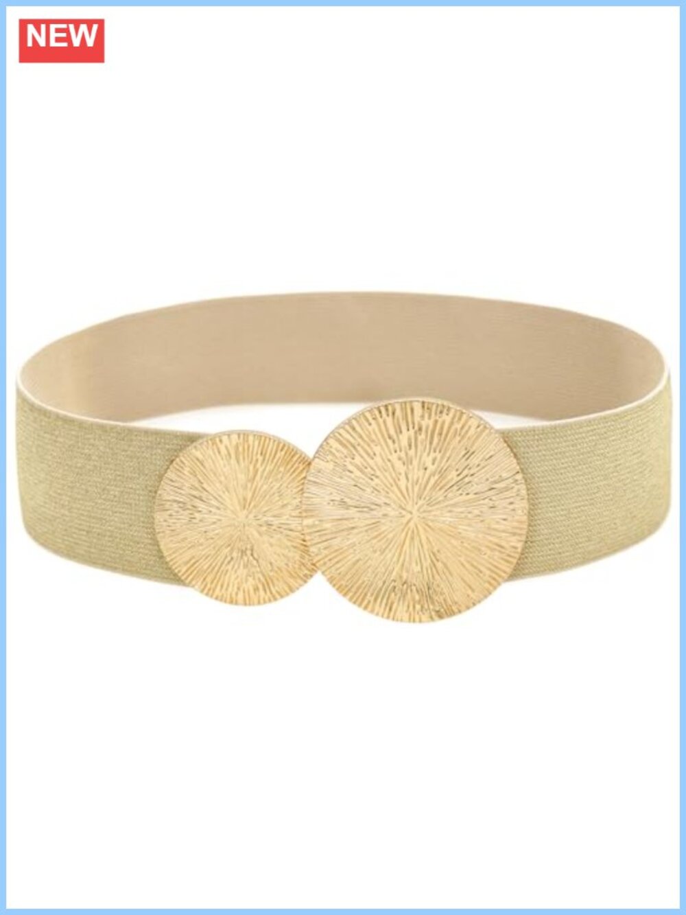 Women Wide Stretchy Elastic Cinch Waist Belt with Alloy Buckle for Dresses